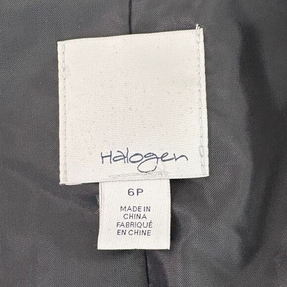 Halogen Black Polka Dot Business Pants Suit Sz 6P/8P Taylor Fit Interview Career - Picture 7 of 16